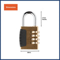 Wordcode 38mm Brass 4 Dial Resettable Padlock - Durable - Secure Locking - SuperSaverAU - view 2
