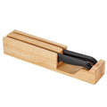 Furi Pro Jet Black 3 Piece Knife Set - Black Knives with Wooden Knife Holder - 41483