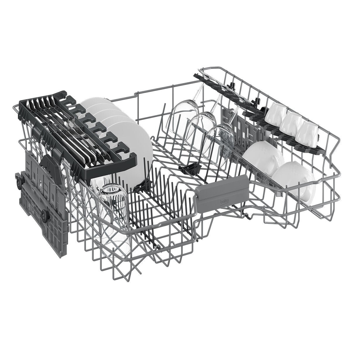 Beko 60cm Freestanding Dishwasher - 14 Place Settings, Stainless Steel, Auto Program, Steam Gloss - BDFB1430X
