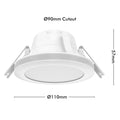 Arlec 8W Nightlight Function LED Downlight 240V White Indoor ALD450