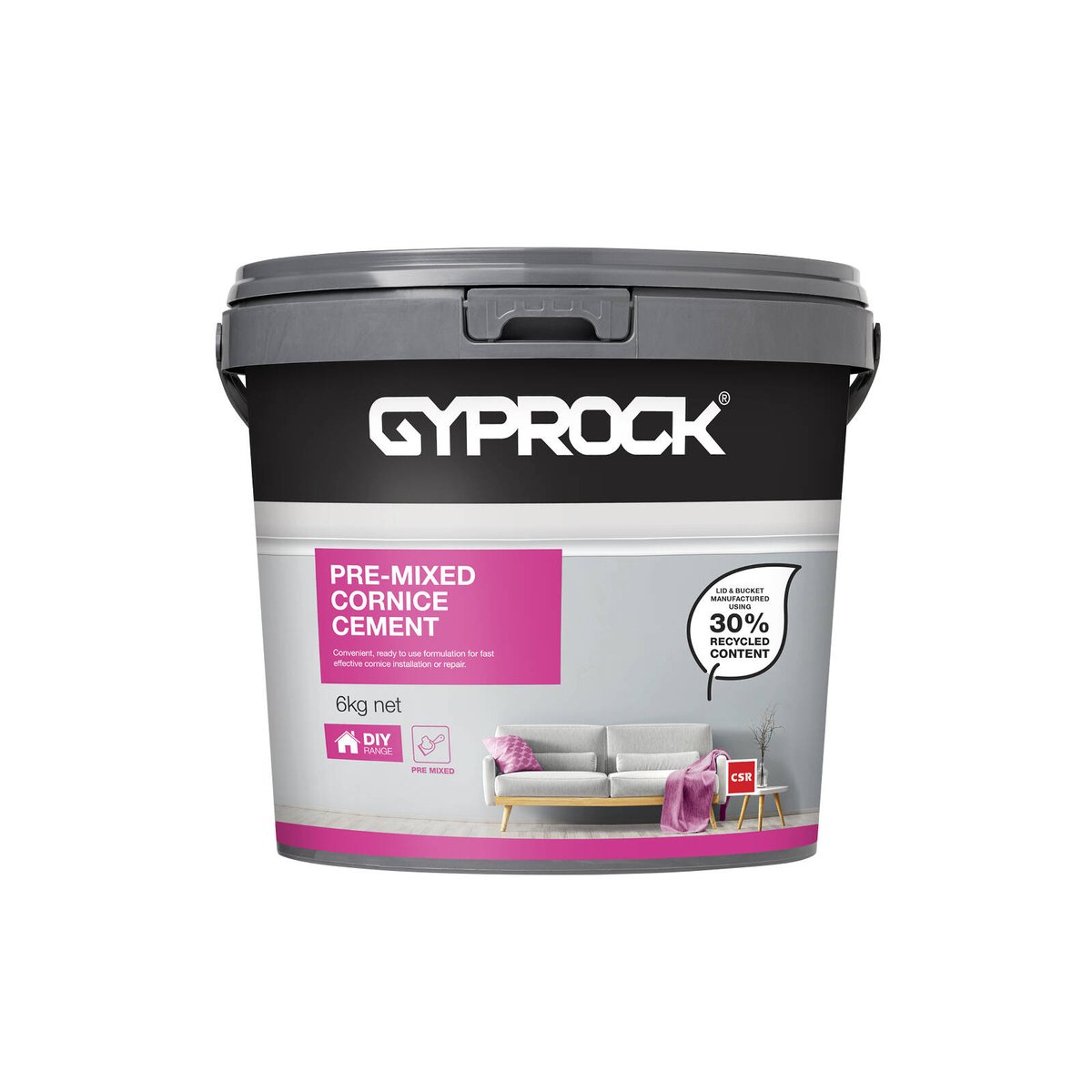 Gyprock Pre-Mixed Cornice Cement 6kg Cornice Adhesive High Bond Strength