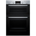 Bosch Series 4 built-in double oven - 105L usable, 3D hot air, EcoClean Direct, stainless steel - MBA534BS3A