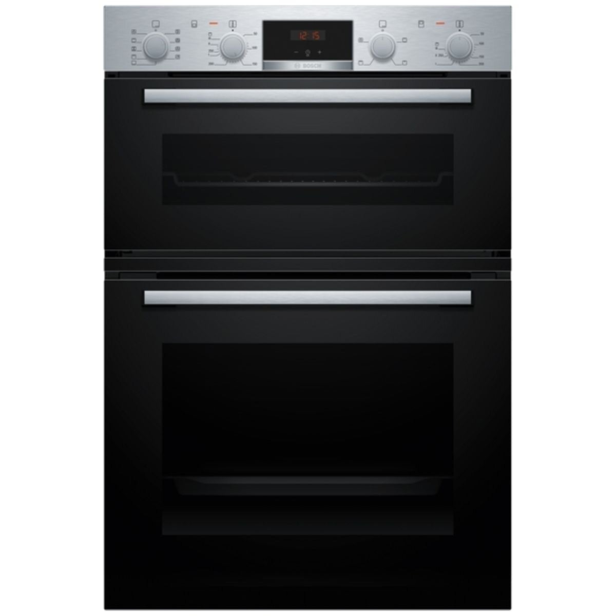 Bosch Series 4 built-in double oven - 105L usable, 3D hot air, EcoClean Direct, stainless steel - MBA534BS3A