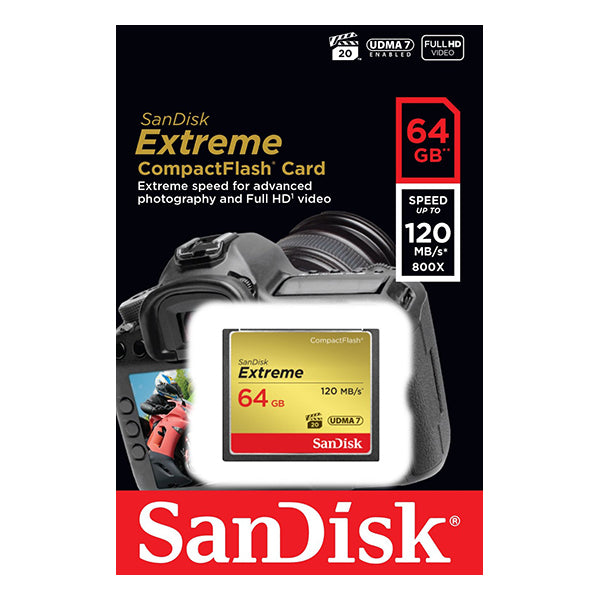 SanDisk 64GB Extreme CompactFlash Card with (write) 85MB/s and (Read)120MB/s - SDCFXSB-64G - SuperSaverAU - view 2