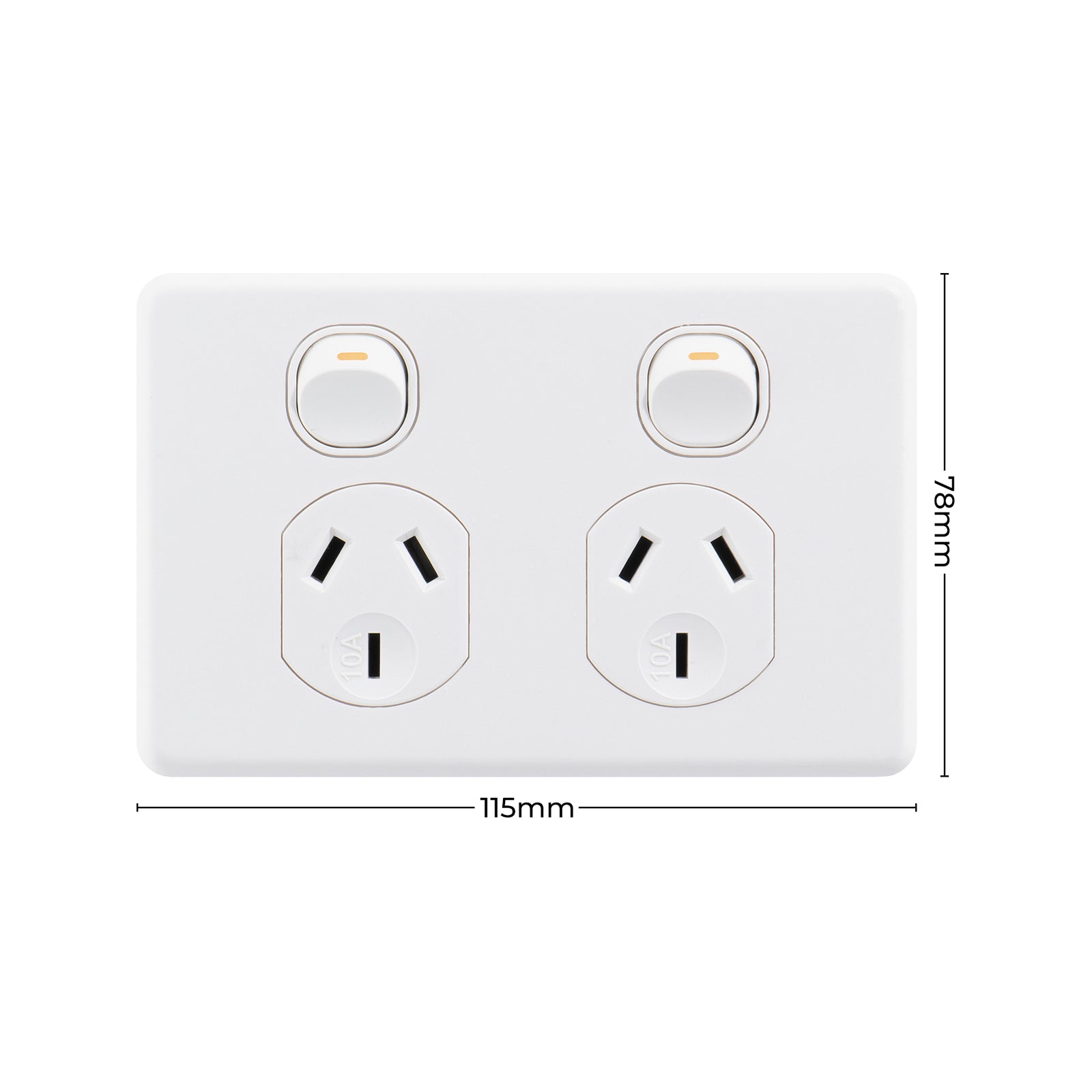 DETA X6 Double Power Point 10 Pack White Polycarbonate 10A 250V