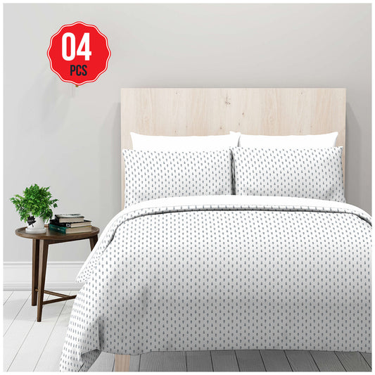 Natural Earth 300 Thread Count Organic Cotton Sheet King Set 4 Piece Stylised Leaves