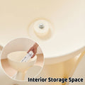 Figure-Shaped Small Side Table with Hidden Storage for Living Room and Bedroom - Cream - view 4