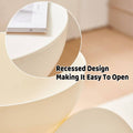Figure-Shaped Small Side Table with Hidden Storage for Living Room and Bedroom - Cream - view 5