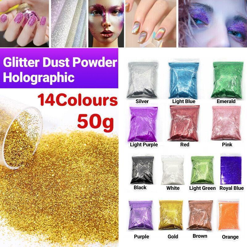 Fine Glitter Powder 50 g for Crafts and Nail Art - Purple - view 2