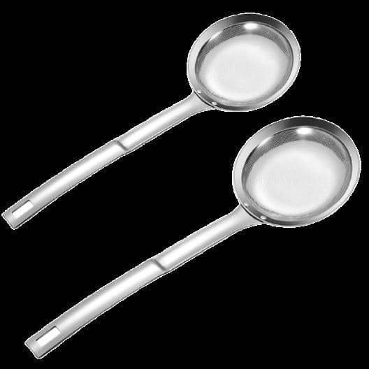 Fine Mesh Stainless Steel Oil Filter Spoon - Small (27.3cm) - view 3