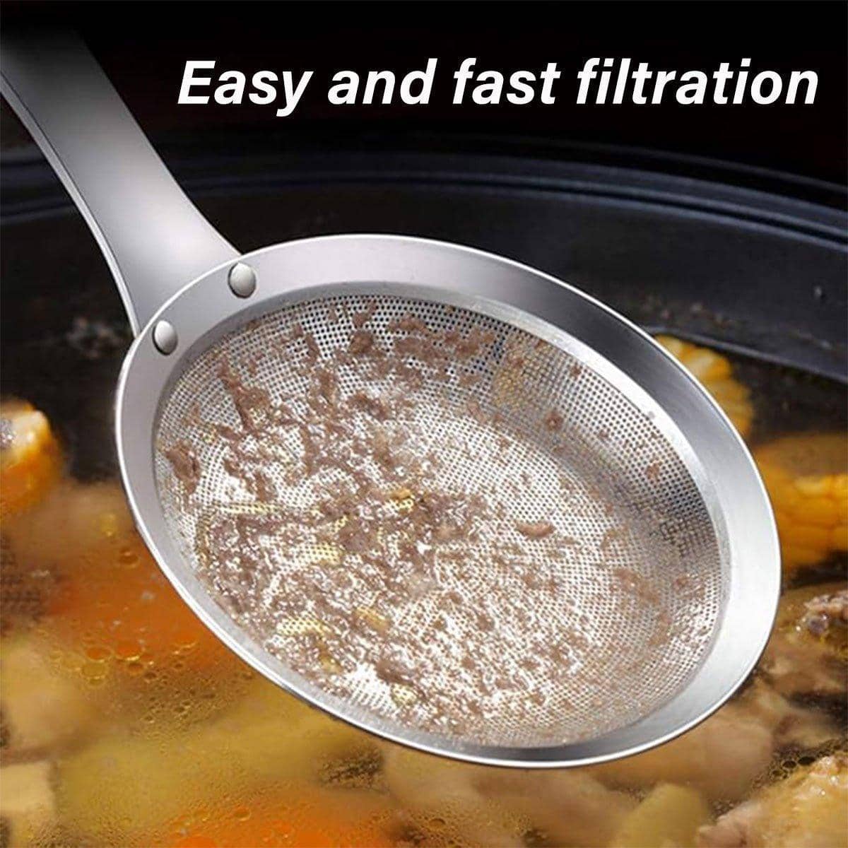 Fine Mesh Stainless Steel Oil Filter Spoon - Small (27.3cm) - view 5