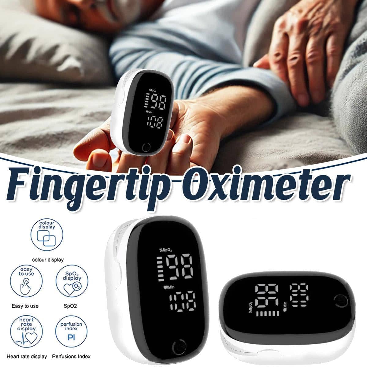 Finger Pulse Oximeter with OLED Display - view 2