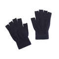 Fingerless Knit Gloves with Stretch Fit - Grey