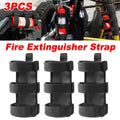 Fire Extinguisher Mounting Strap for Cars and off-Road Vehicles - Black, Pack of 3