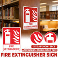 Fire Extinguisher PVC Signs, Red and White - 2 Pack