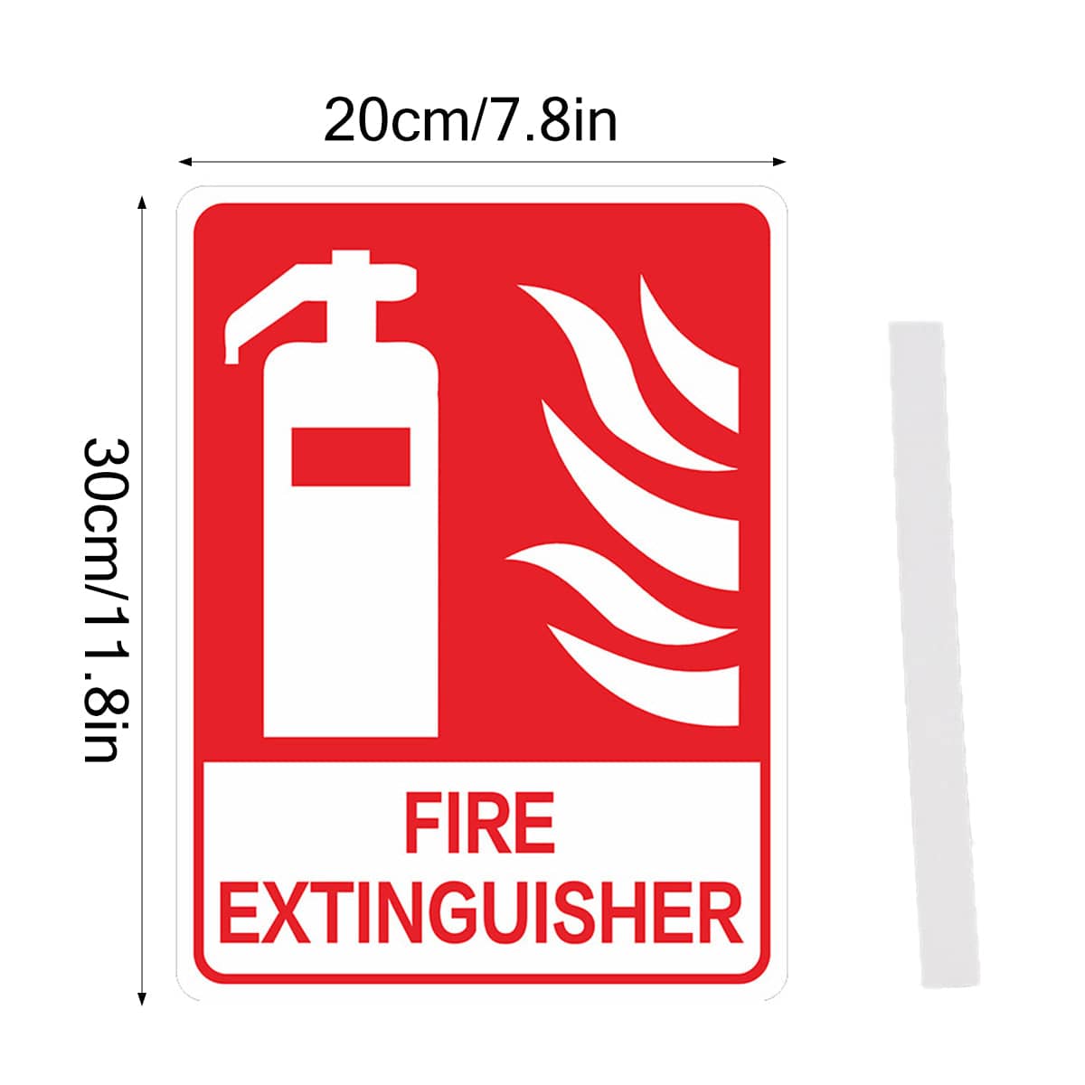 Fire Extinguisher PVC Signs, Red and White - 2 Pack - view 3