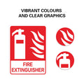 Fire Extinguisher PVC Signs, Red and White - 2 Pack - view 5