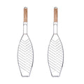 Fish-Shaped Barbecue Net Clamp, Iron Wire Mesh - 43 x 15 cm, Pack of 2