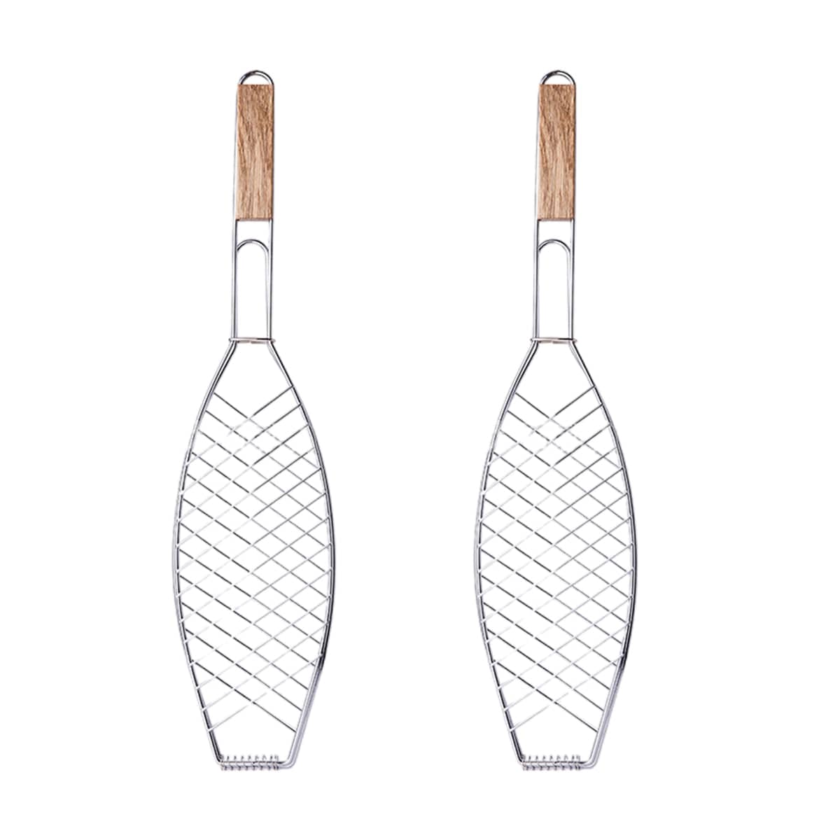 Fish-Shaped Barbecue Net Clamp, Iron Wire Mesh - 43 x 15 cm, Pack of 2