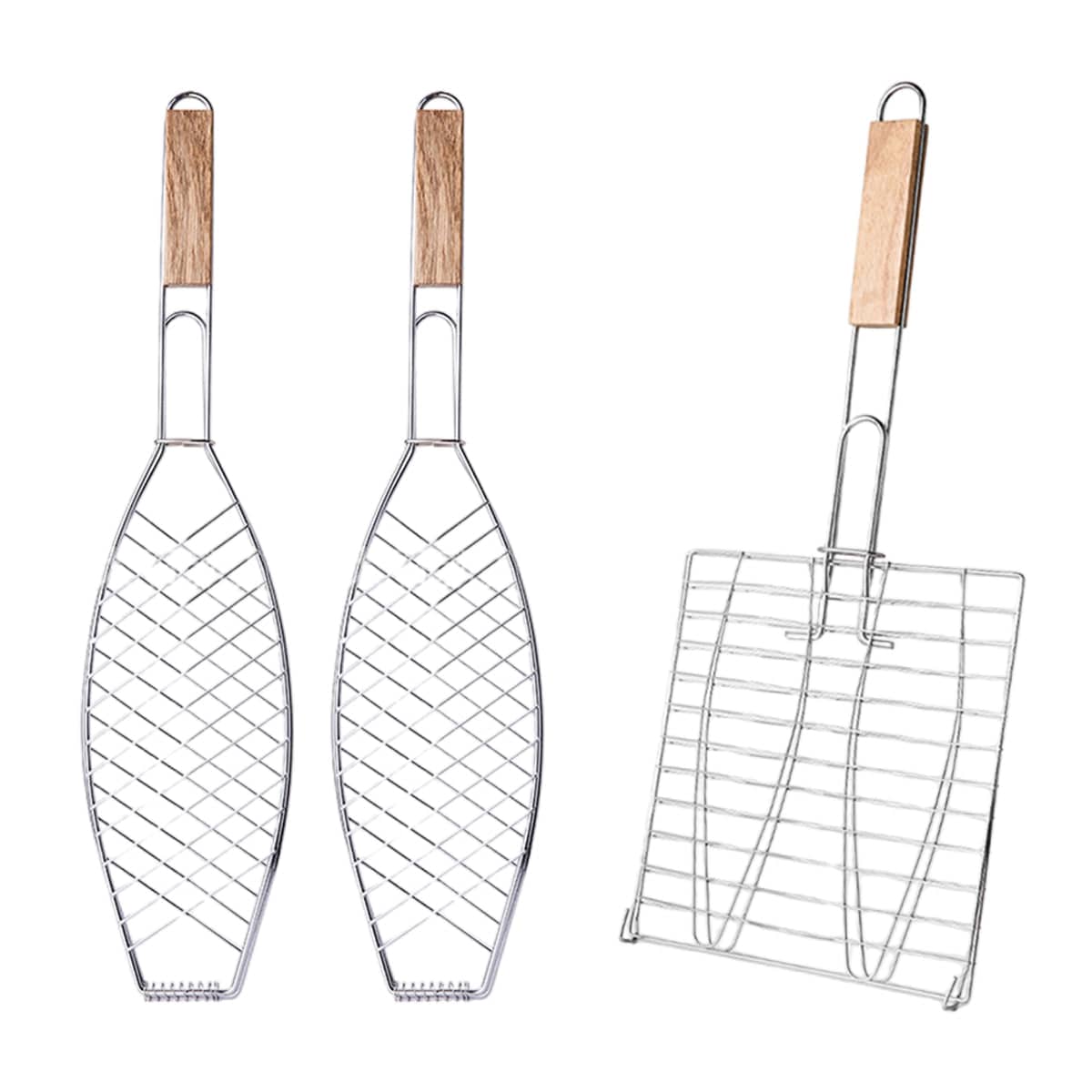Fish-Shaped Barbecue Net Clamp, Iron Wire Mesh - 43 x 15 cm, Pack of 2 - view 3