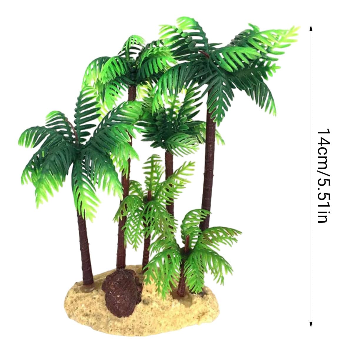 Fish Tank Coconut Tree Decoration, Plastic Simulated Palms for Freshwater and Saltwater - view 3