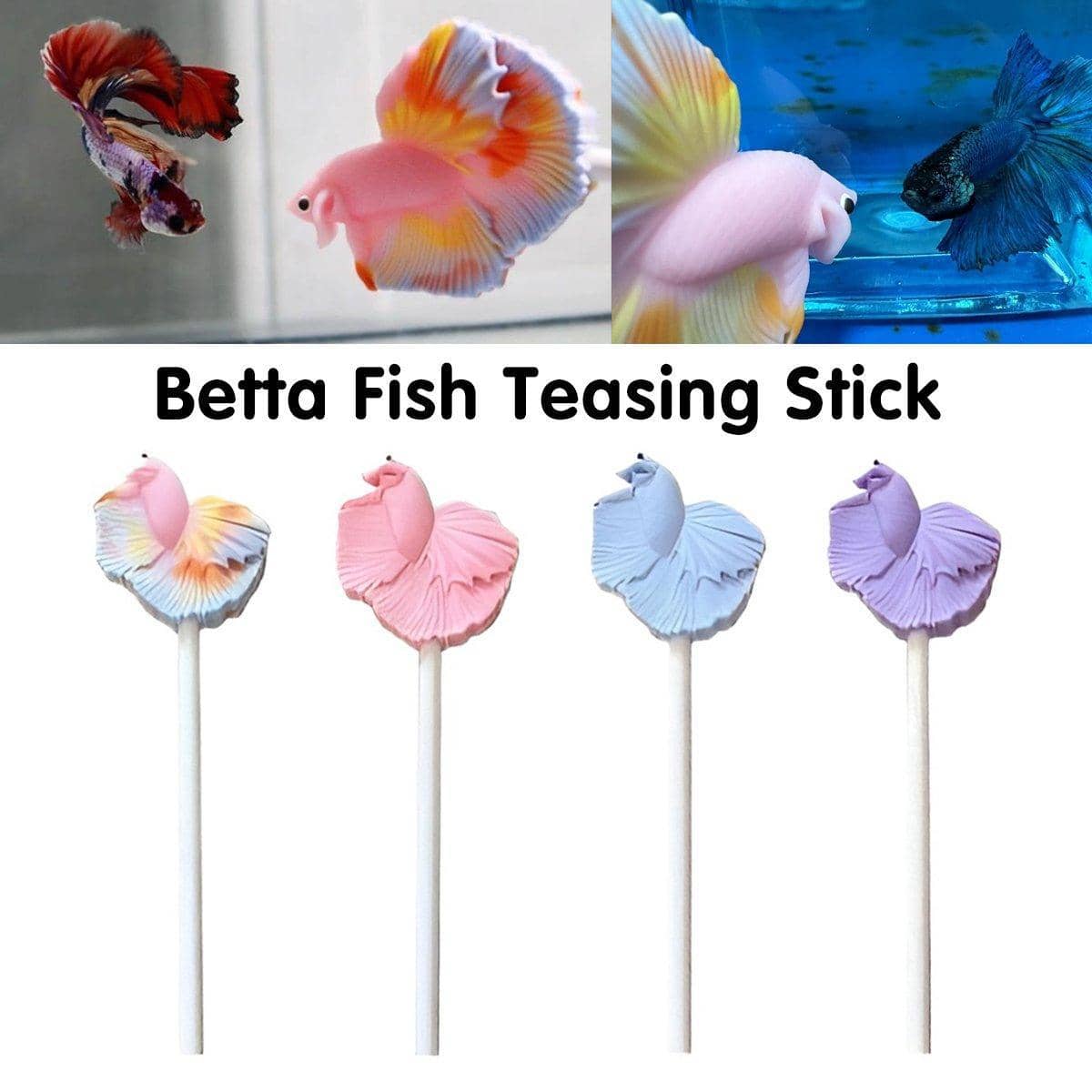 Fish Teaser Stick Toy for Aquarium Fish - Blue - view 4