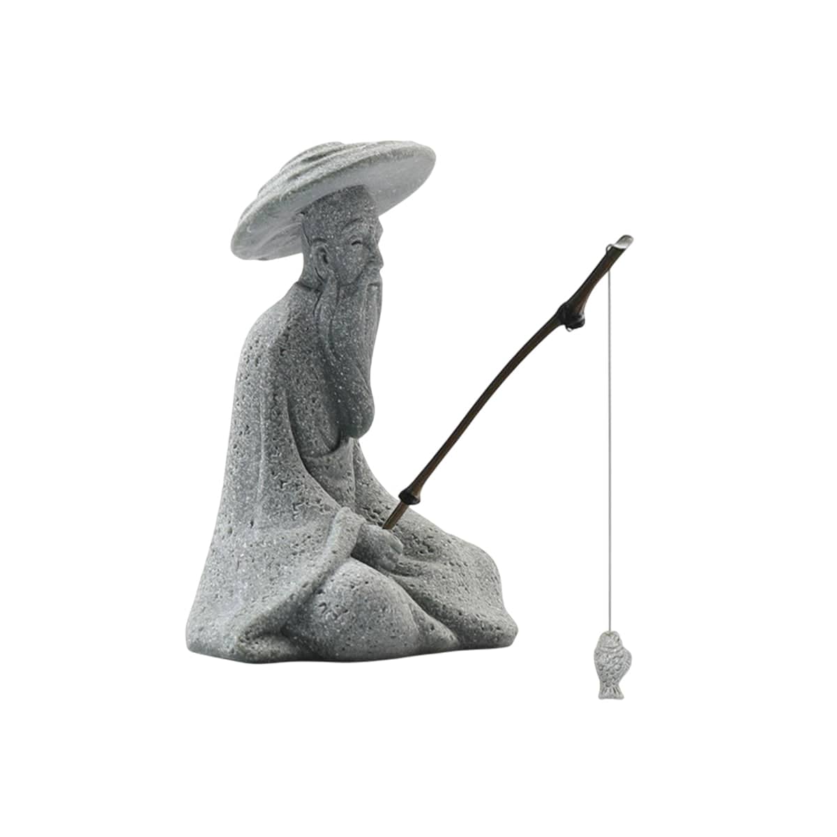 Fisherman Statue Aquarium Ornament - Angler