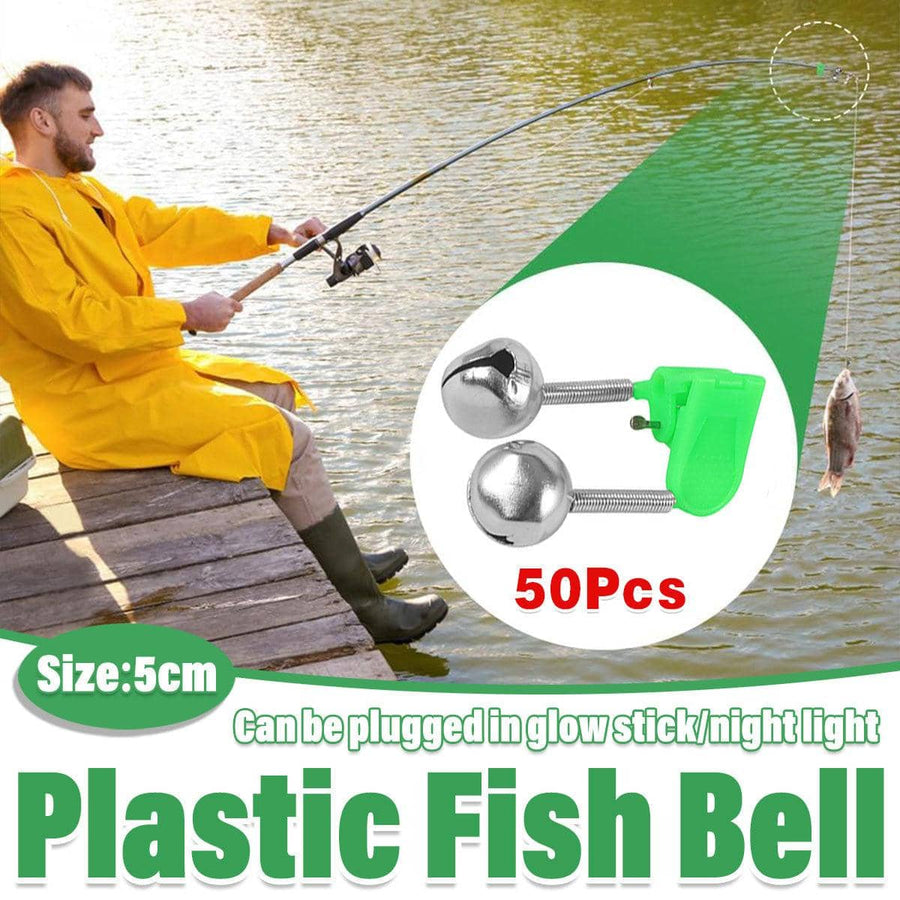 Fishing Bite Alarm Bells with Plastic Rod Clip, Pack of 50