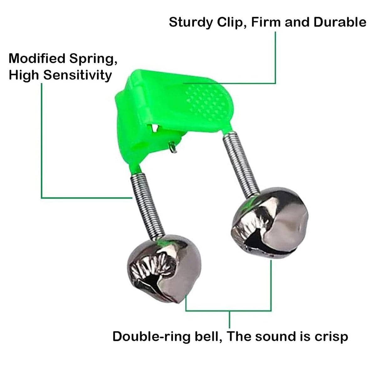 Fishing Bite Alarm Bells with Plastic Rod Clip, Pack of 50 - view 5