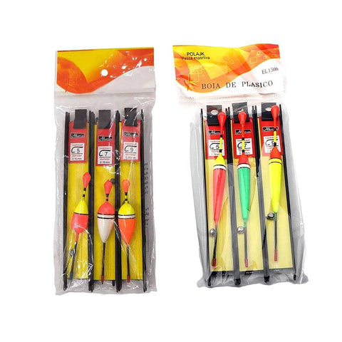Fishing Float Set with Pre-Tied Hooks, Straight Column and Water Drop Floats, Pack of 6 - view 2