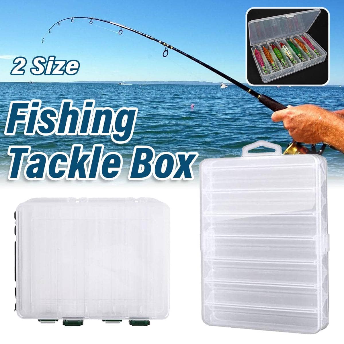 Fishing Gear Storage Box Bait and Tackle Tool Box - 20 x 16 x 4.5 cm - view 2