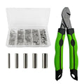 Fishing Line Crimping Pliers Set with Copper Ferrules - Single Hole