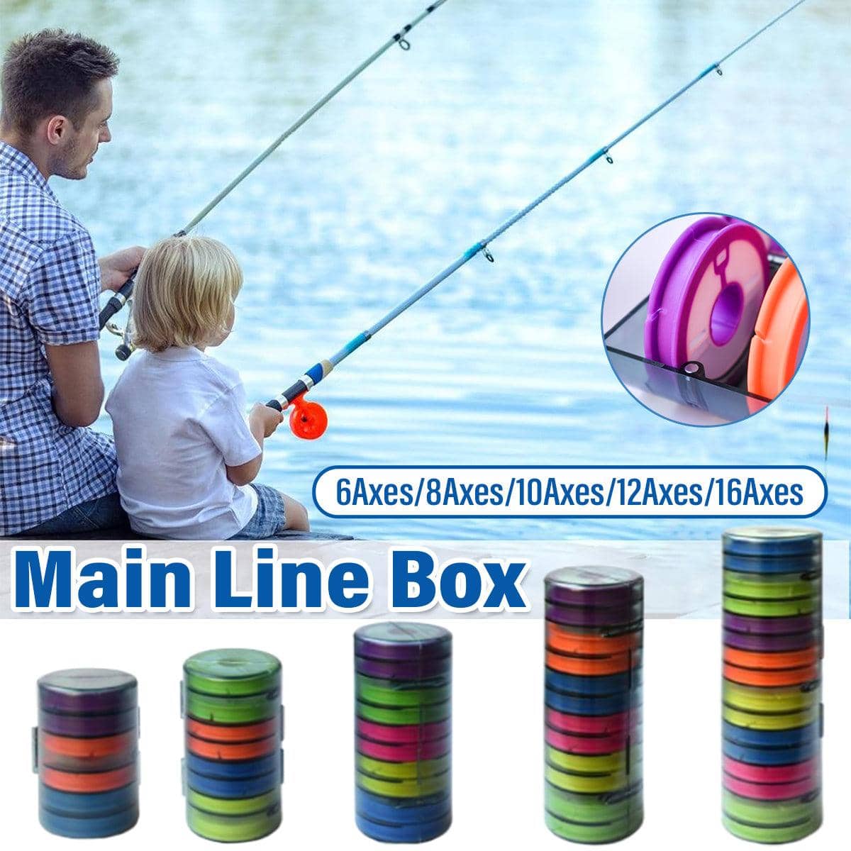Fishing Line Storage Box - 6 Axes, 6.2 x 9.3 cm - view 2