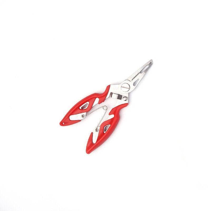 Fishing Pliers with Line Cutter and Split Ring Tool - Red