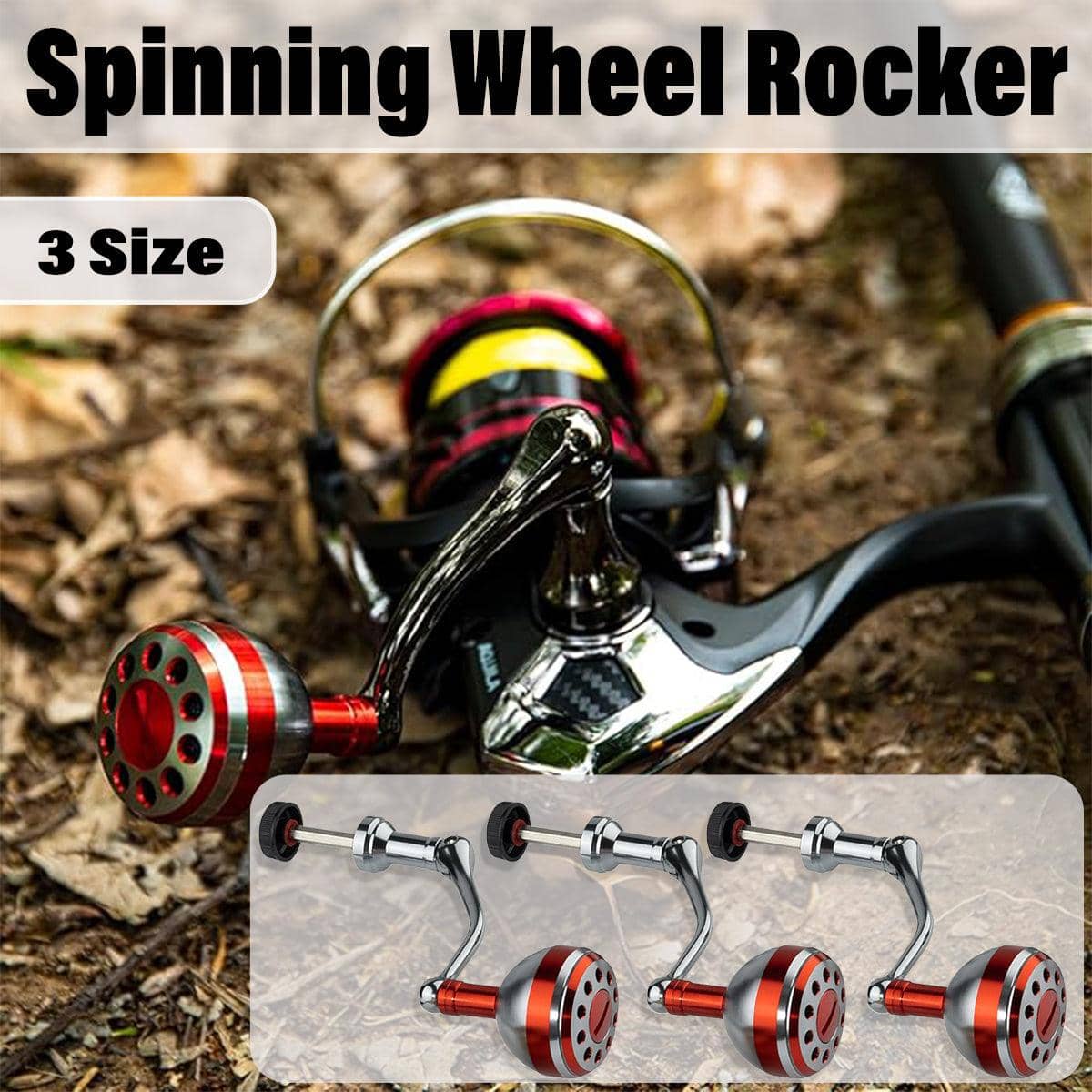 Fishing Reel Rocker Arm Handle, All-Metal Spinning Wheel Knob - Small (Grip Ball 2.9 cm) - view 2