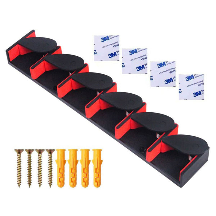 Fishing Rod Display Rack Vertical Horizontal Plastic Bracket for 6 Rods - Red