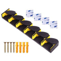 Fishing Rod Display Rack Vertical Horizontal Plastic Bracket for 6 Rods - Yellow
