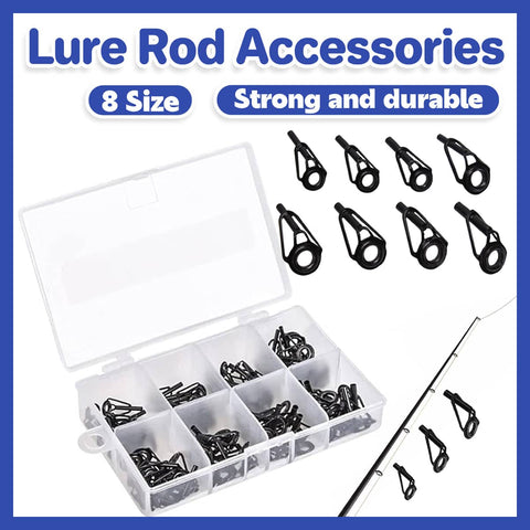 Fishing Rod Guide Eye Ring Set, 80 Pieces in 8 Sizes with Storage Box