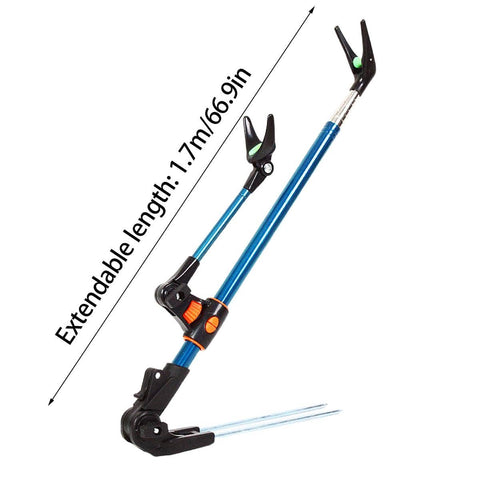 Fishing Rod Holder Stand, Telescopic Stainless Steel - Blue, 170cm (66.9 Inch)