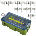 Fishing Snap Swivel Rig with Green Beads and Storage Box, Pack of 15 - 2.8 x 4.3 cm