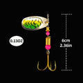 Fishing Spinner Lure Set with Feather Treble Hooks and Tackle Box - Pack of 10 - view 3