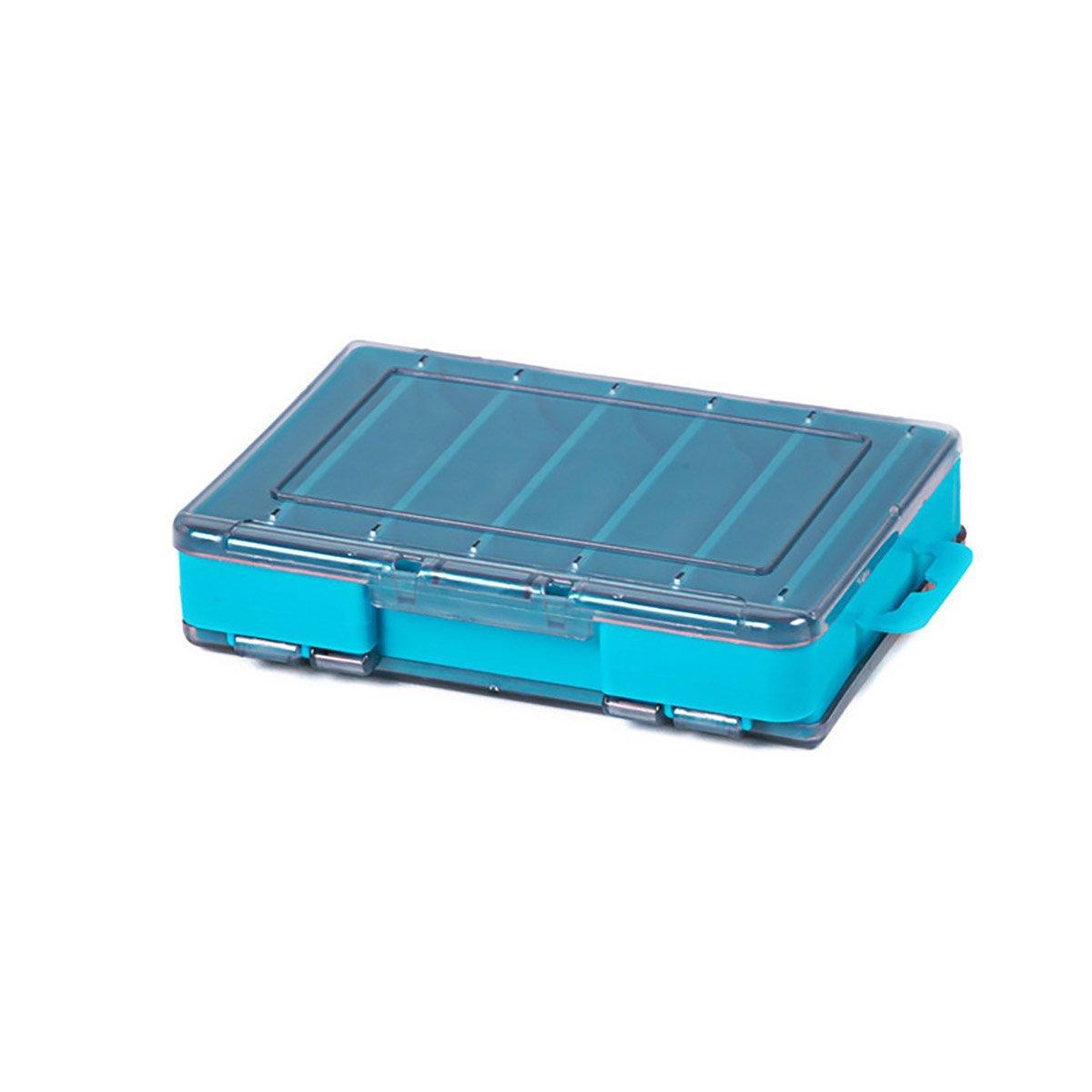 Fishing Tackle Box with 14 Compartments - Blue, Small (13.8 x 10 cm)