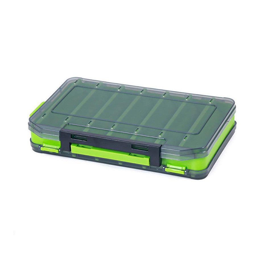 Fishing Tackle Box with 14 Compartments - Green, Large (19.8 x 13.5 cm)