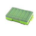 Fishing Tackle Box with 14 Compartments - Green, Small (13.8 x 10 cm)