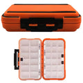 Fishing Tackle Box with Dividers and Snap-Lock Closure - Orange, Large (19.8 x 11 cm)