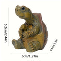 Fishing Turtle Ornament for Garden and Patio - 6.2 x 5.6 x 5cm Resin - view 3