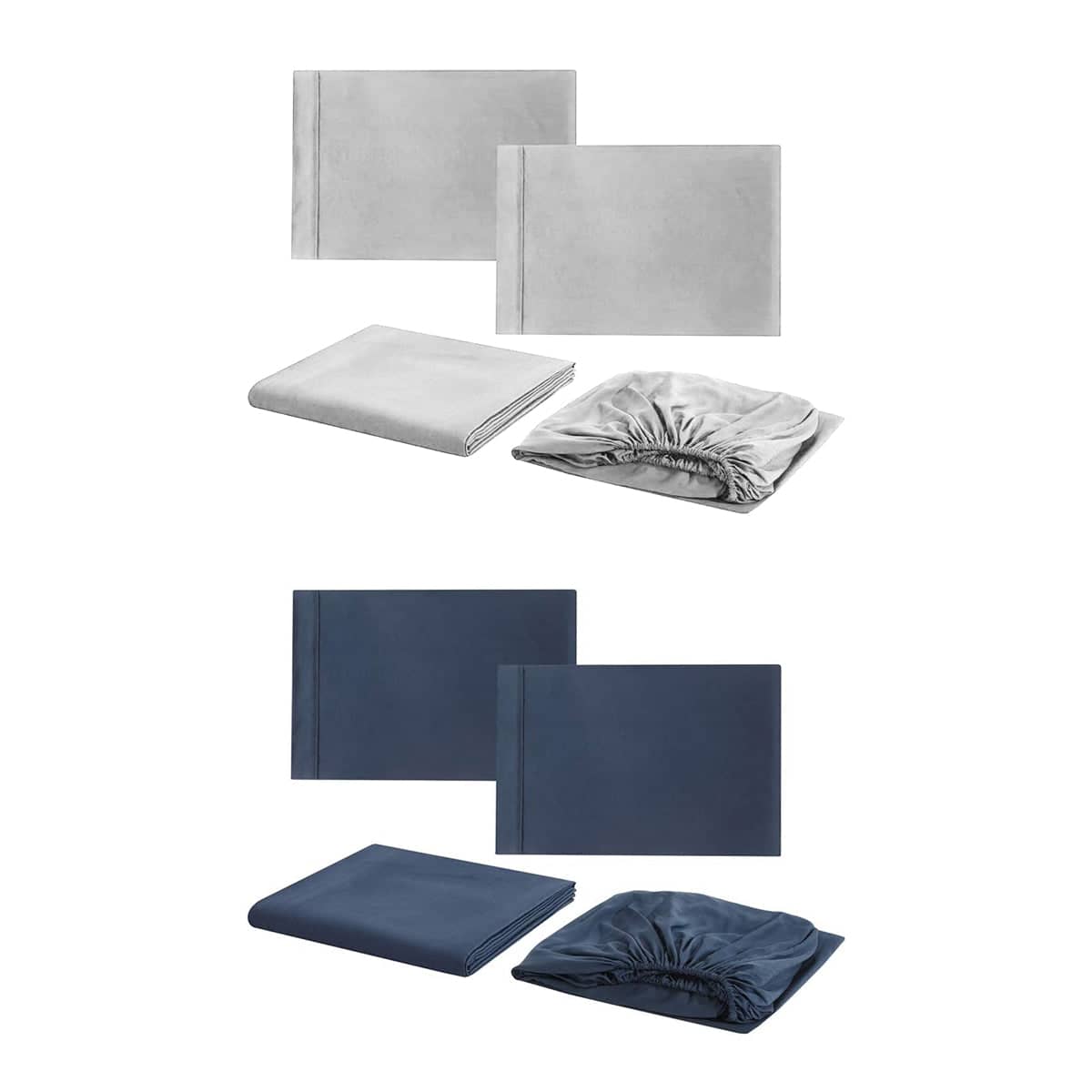 Fitted Sheet Bedding Set, 4 Piece Soft Breathable Wrinkle Resistant - Grey - view 3
