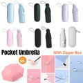Five-Fold Sun Protection Umbrella with Storage Case - Black - view 2