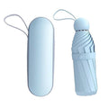 Five-Fold Sun Protection Umbrella with Storage Case - Light Blue