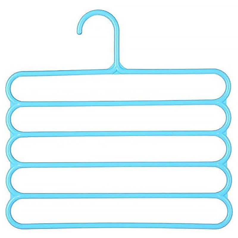 Five-Tier Trouser Hangers, Pack of 5 - Blue